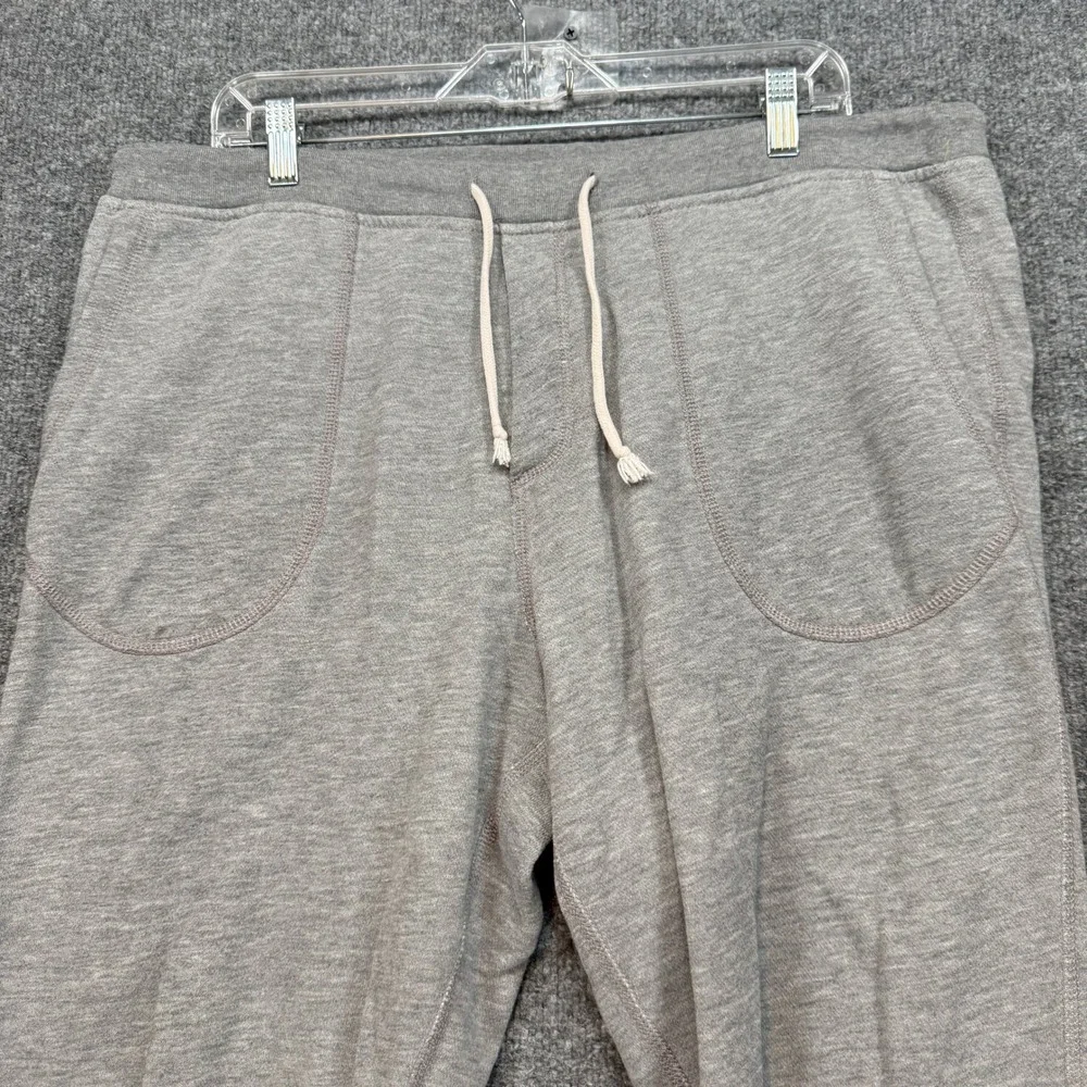 J.Crew Sweatpants Men Large‎ Gray Authentic Fleece Drawstring Tapered Leg Jogger